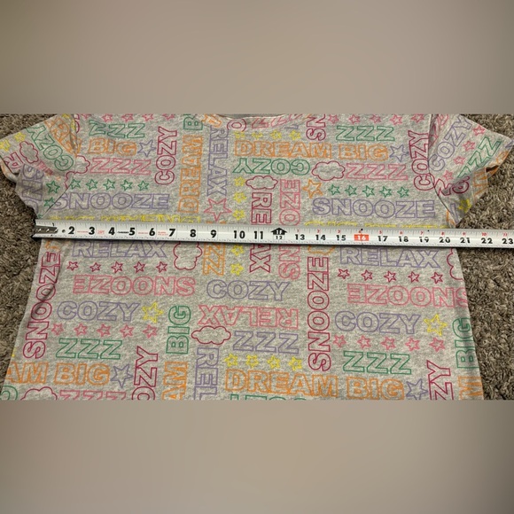 Joyspun Colorful Graphic Text Short Sleeve Pajamas 2 Pc Sleep Set Women’s Small - Picture 6 of 9